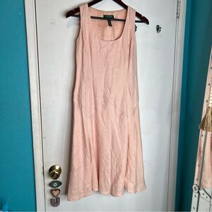 NEW! Ralph Lauren Notting Hill Pink Sleeveless Linen Dress lined